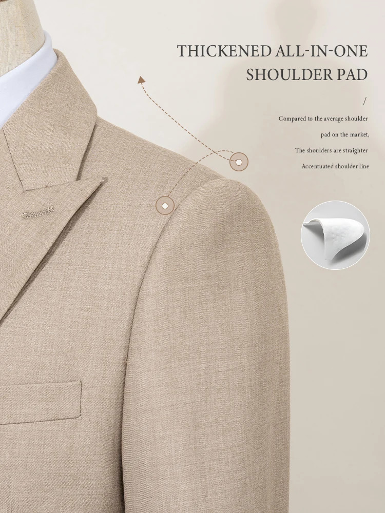 ST Cassy Elegant man suit for wedding Slim Fit Double Breasted Multiple buttons Casual Business man 2 piece outfit set 250530