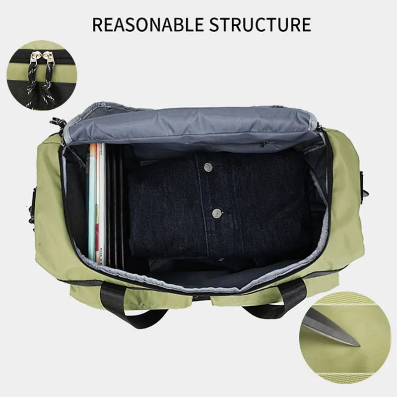 Large Capacity Travel Bag Multifunctional Outdoor Trip Pack Men Women Luggage Duffel with Shoes Pocket Fitness Training Handbag 250605