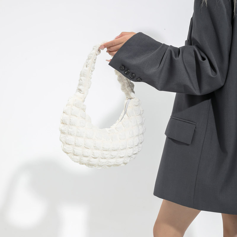 designer 2025 Early Autumn New Fashion Handbag Single Shoulder Underarm Bubble Plaid Bag Women's Bag Supports Wholesale and Mixed Orders