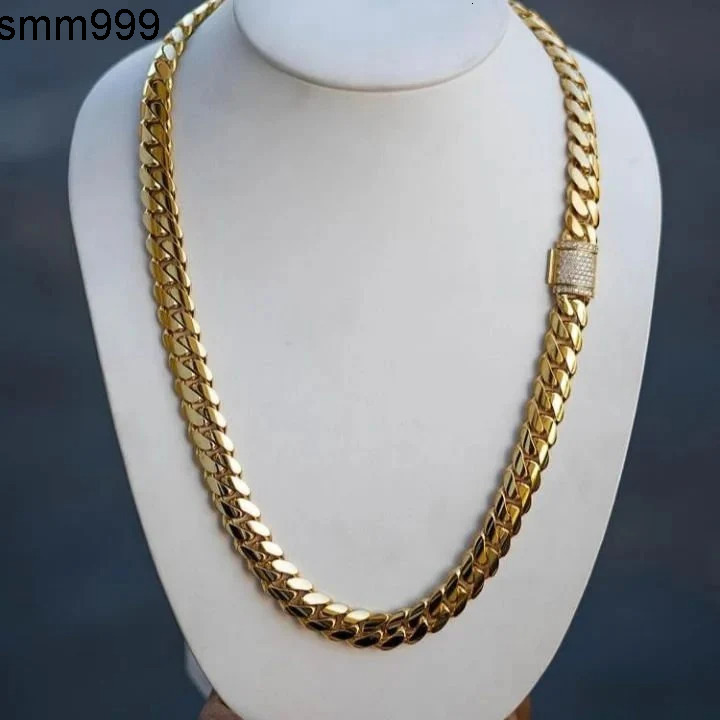 18k Gold Plated Moissanite Diamond Clasp Plain Cuban Chain Hip Hop Solid 925 Sterling Silver Cuban Chain Luxury for Men/Women