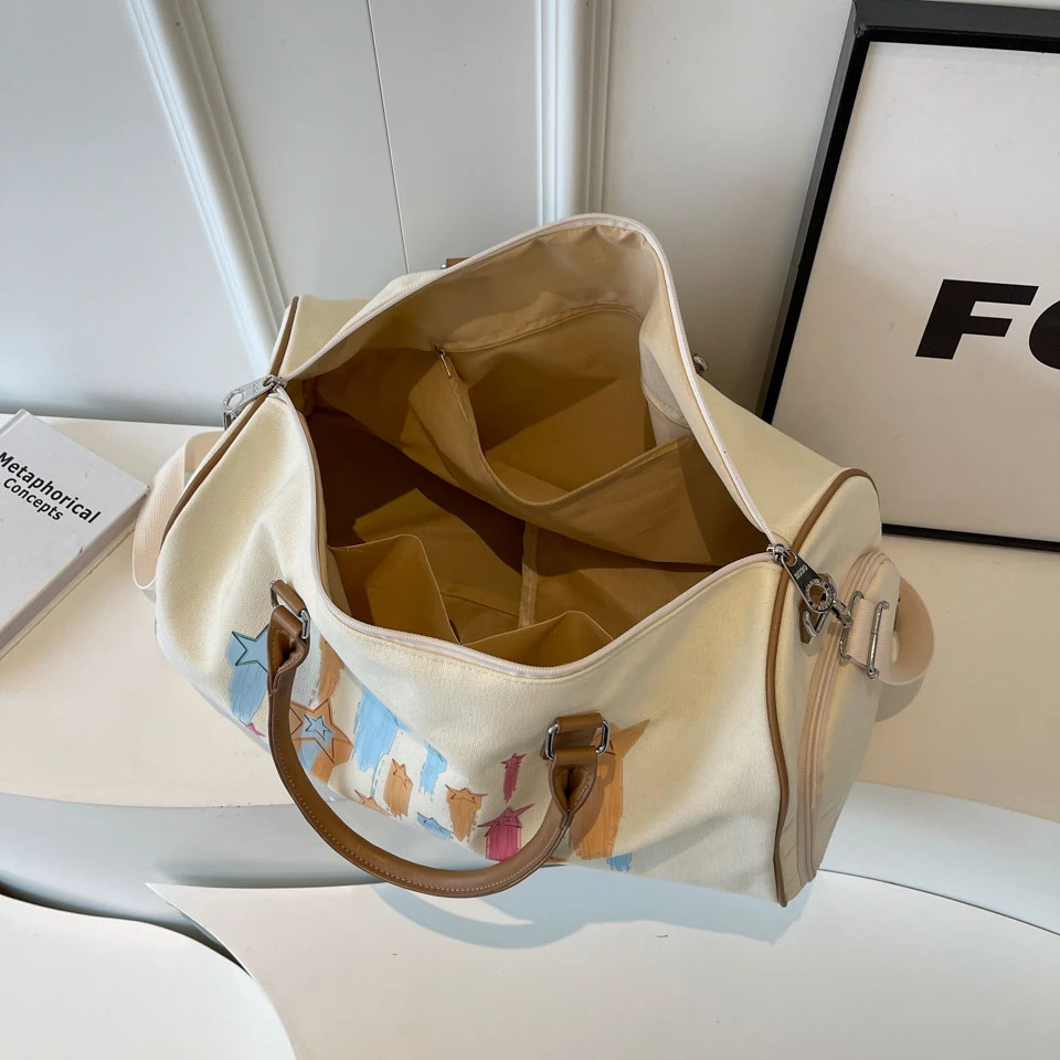 Colorful Meteor Pattern Womens Boston Travel Bag Large Capacity Canvas Shoulder Duffle Bag Crossbody Bag with Shoe Compartment 250530