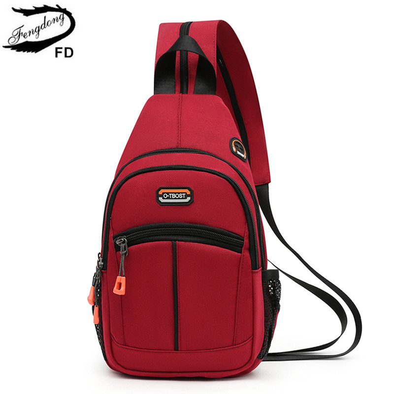 Fengdong small crossbody bags for women messenger bags casual sling chest bag female mini travel bag sport backpack shoulder bag
