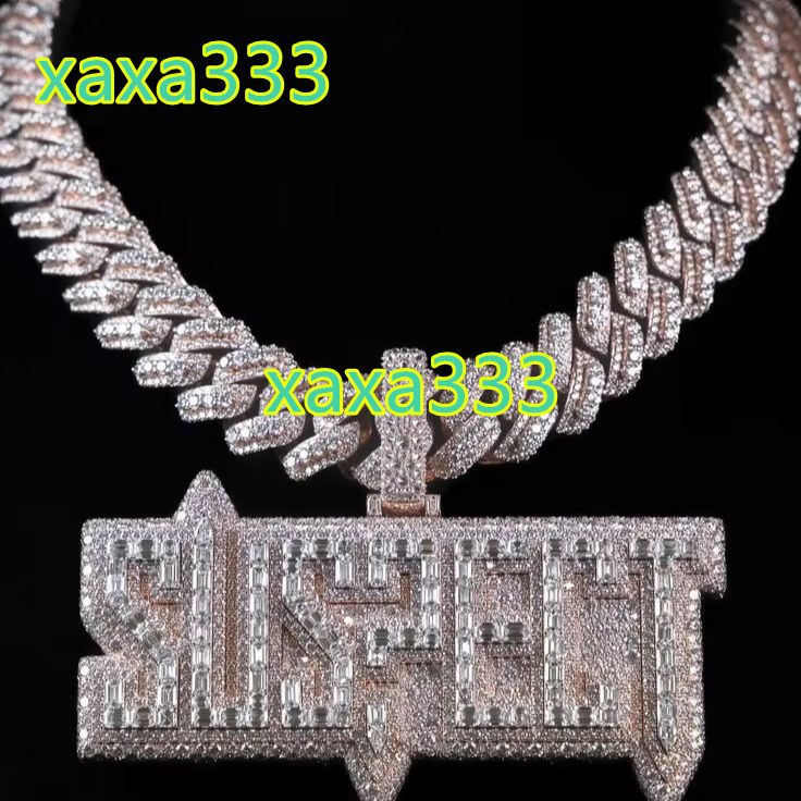 Personalized 925 Silver Moissanite Name Pendant A Custom Fine Jewelry Pendants Charms for Birthdays and Anniversaries