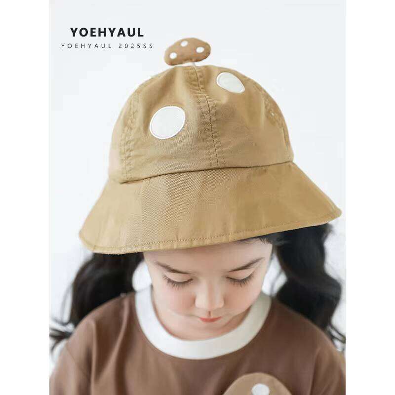 YOEHYAUL S1802 Mushroom Series Outdoor Anti-UV Fisherman Sunhats Camping Unisex Child Boy Girl Cotton Sun Hat Kids