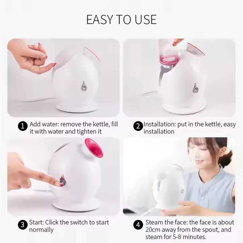 Home Salon Sauna Hydration Vaporizer Facial Steamer Humidifier Hot Nano Mist Sprayer Moisturizing Face Skin Care Nebulizer XJ250607