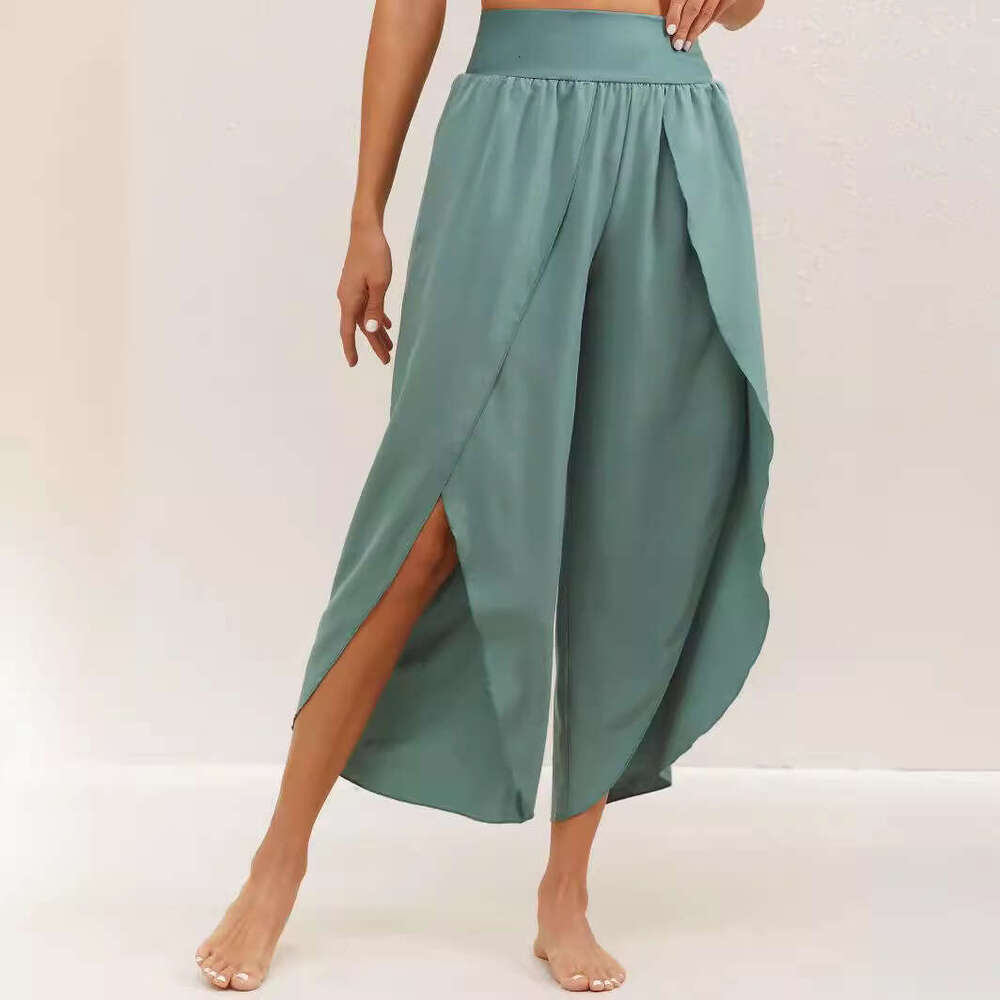 Spring Summer New Fashion Versatile Slimming High Waist Split Long Pants Loose Casual Yoga B5