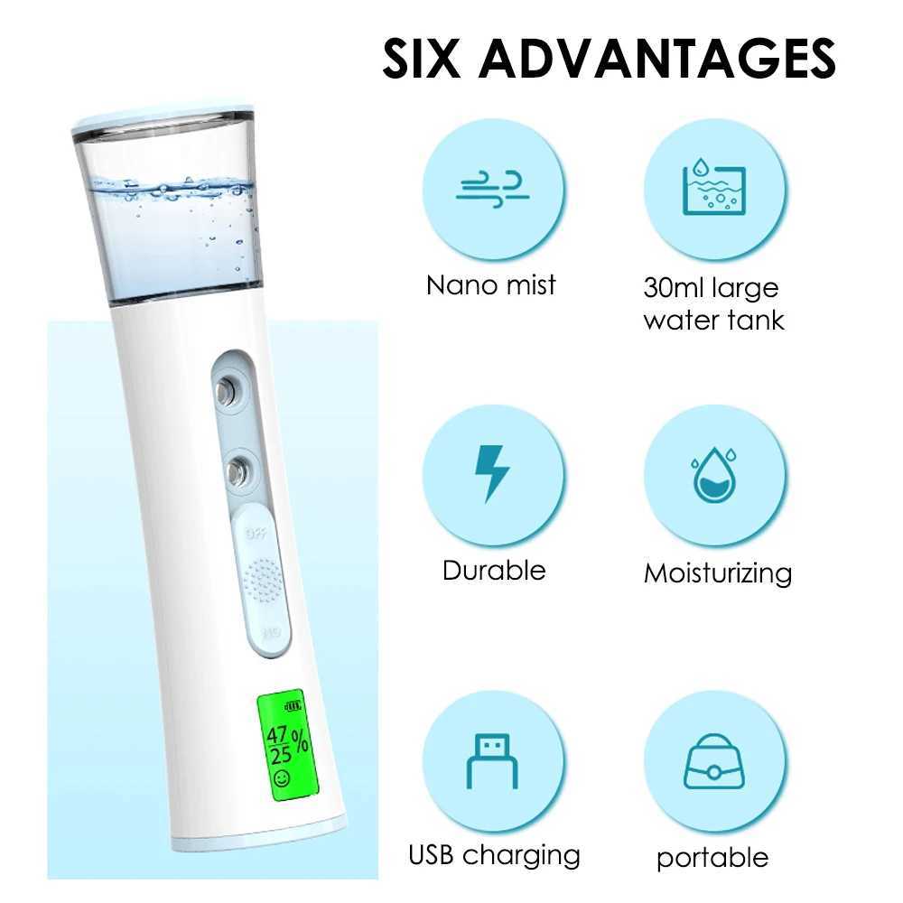 Ultrasonic Nano Mist Sprayer Cooler Face Steamer Moisturizer Steamer Humidifier Facial Mister Nebulizer Cooler Skin Care Tool XJ250607