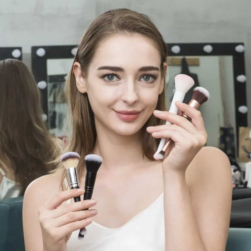 1Pcs Professional Cosmetics Makeup Tool Double-Head Multifunctional Shadow Highlight B Eyebrow Eyelash Beauty Brush 2 In 1W250605