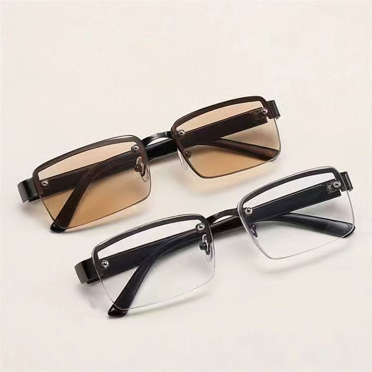 Reading Glasses Automatic Adjustment of Prescription High-Definition Anti-Blue Light Frameless Smart Focus Reading Glasses with Crystal Appearance Wit