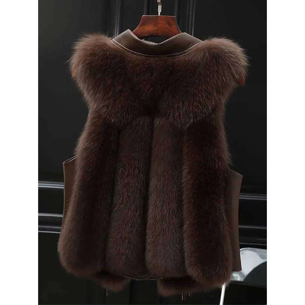 Fur Coat Women's Vest 2025 Autumn and Winter New Jacket Short Outerwear Lady Clothing