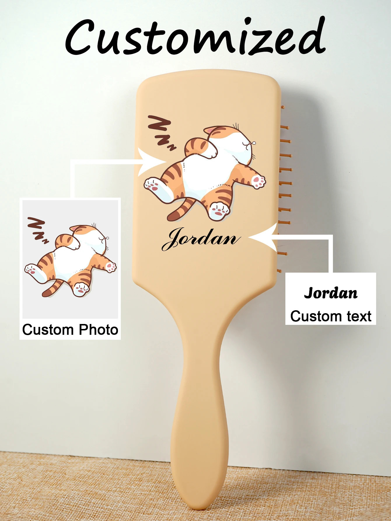 1pc Personalized Customized Air Cushion Hairbrush for Girls Bride Bridesmaid Party Valentines Day Halloween Christmas Gift 250603