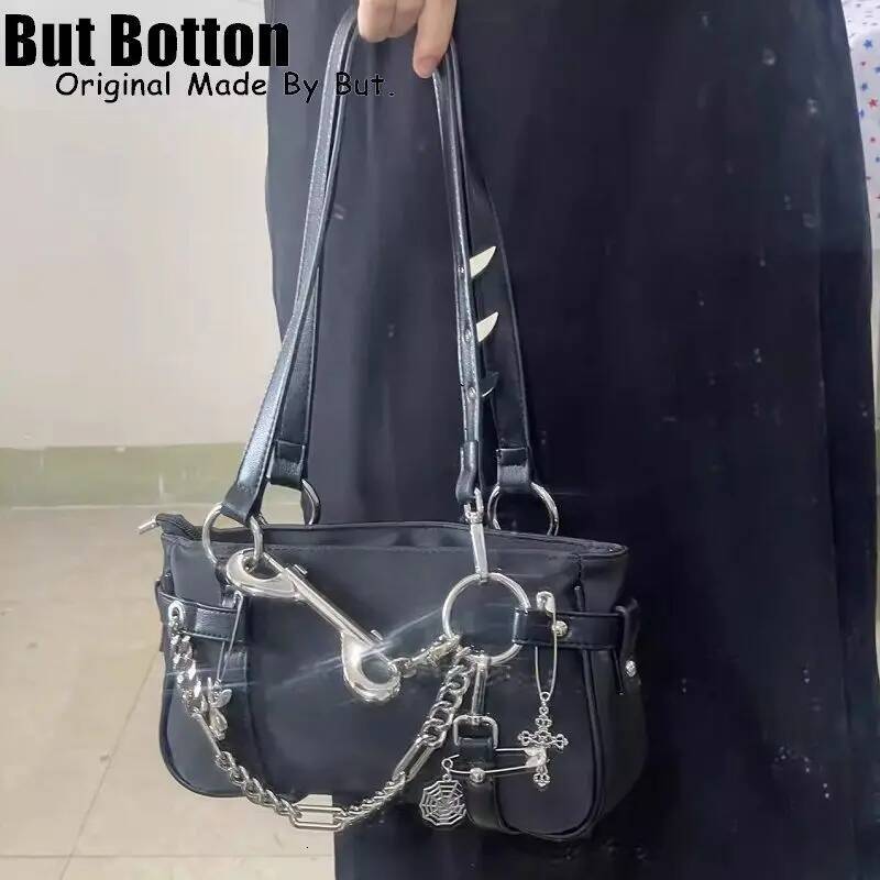 Unique Custom chain Vintage Y2K Girl Women Bag Gothic Lolita Single Shoulder underarm Bags subculture steamPunk Handbag Tote