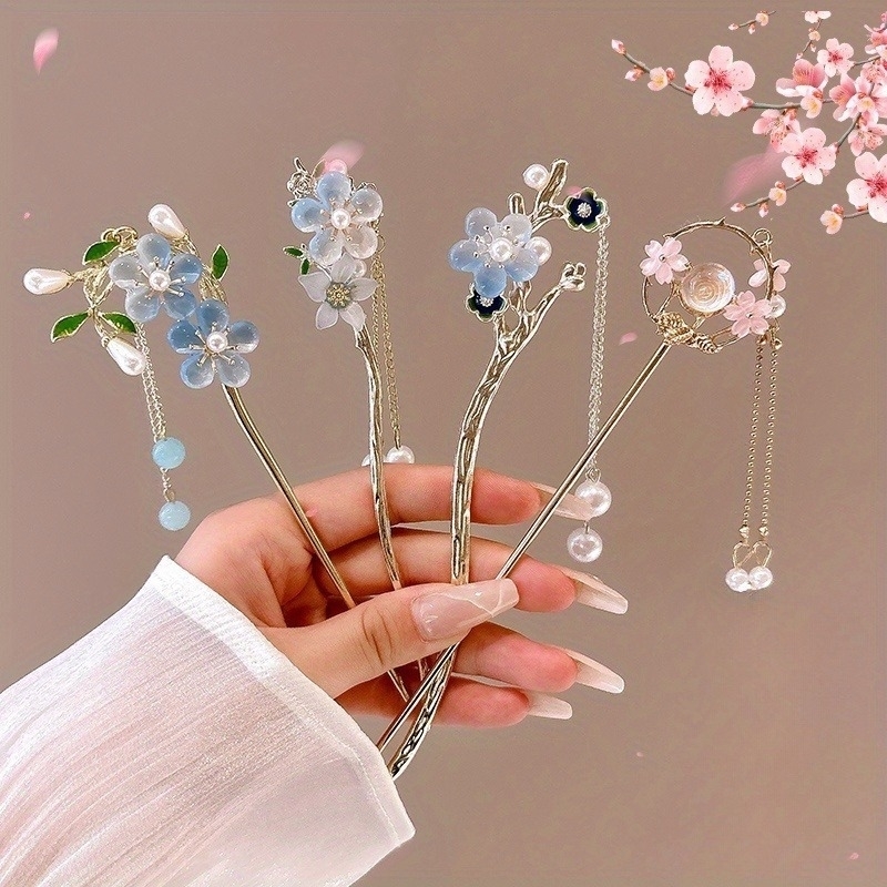 1pc Romantic Chinese Style Hair Accessory Alloy Jewelry Womens Needle Suitable for Daily Wear Gifts Girls Fashion Hairpin y250519