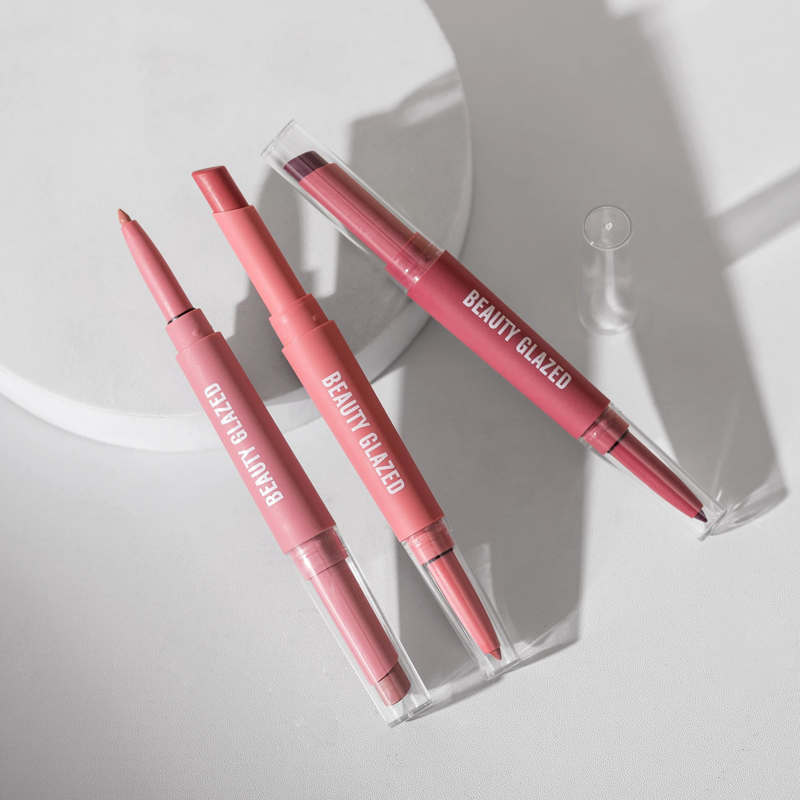 Lip Liner And Lipstick Pen 2-in-1 Double-headed Lipstick Set Waterproof Long Lasting Matte Lipstick Gift Suitable For Daily 250605