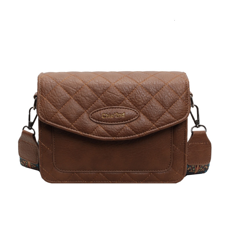 Free Shipping Designer Bag Popular Small Bag For Women 2025 New Style Trendy Diamond Grid Fashion Wide Strap Crossbody Versatile High Looks Single Sho