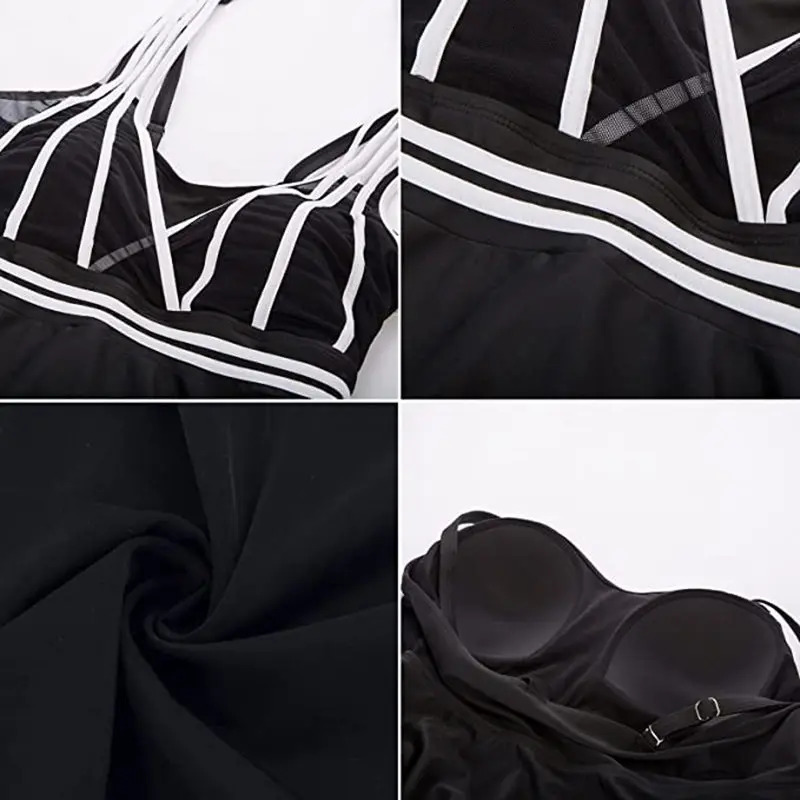 Summer Womens Swimsuit 2024 Halter Swimdress Plus Size Swimwear Two Piece Tankini Swimsuits 250603