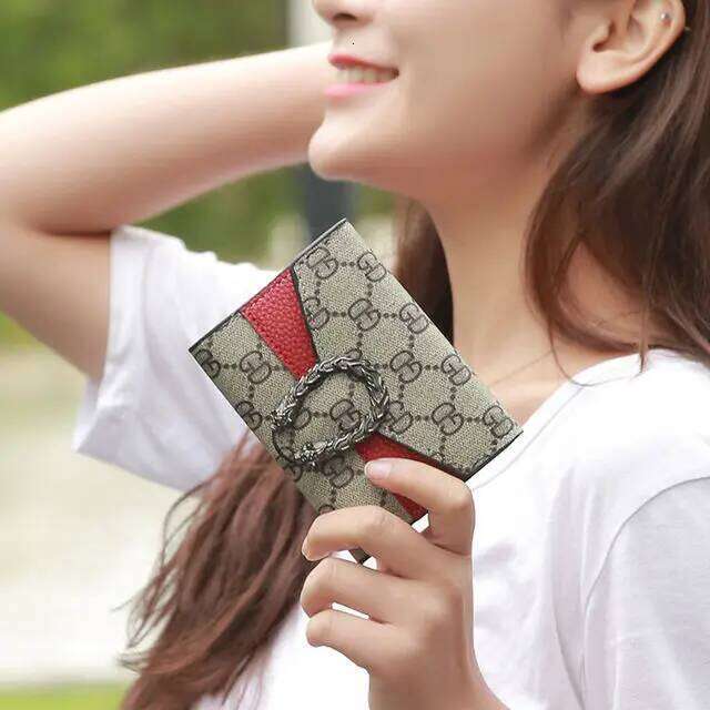 simple elegant european and american womens short threefold wallet card bag handbag tarjetero billeteras cartera femenina