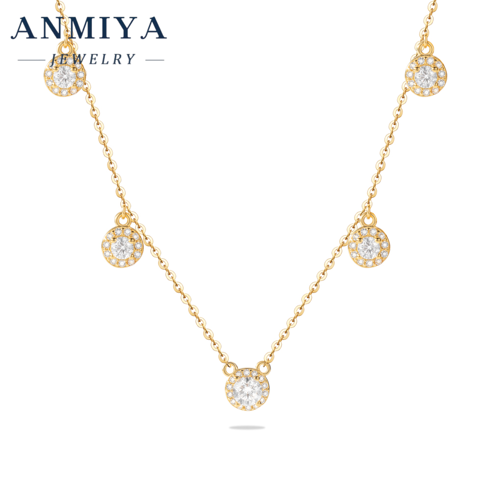 Personalized Silver Jewelry Link Chain 925 Necklace Crafted with Modular Multi-Round Geometric Pendant for Custom Gift Giving