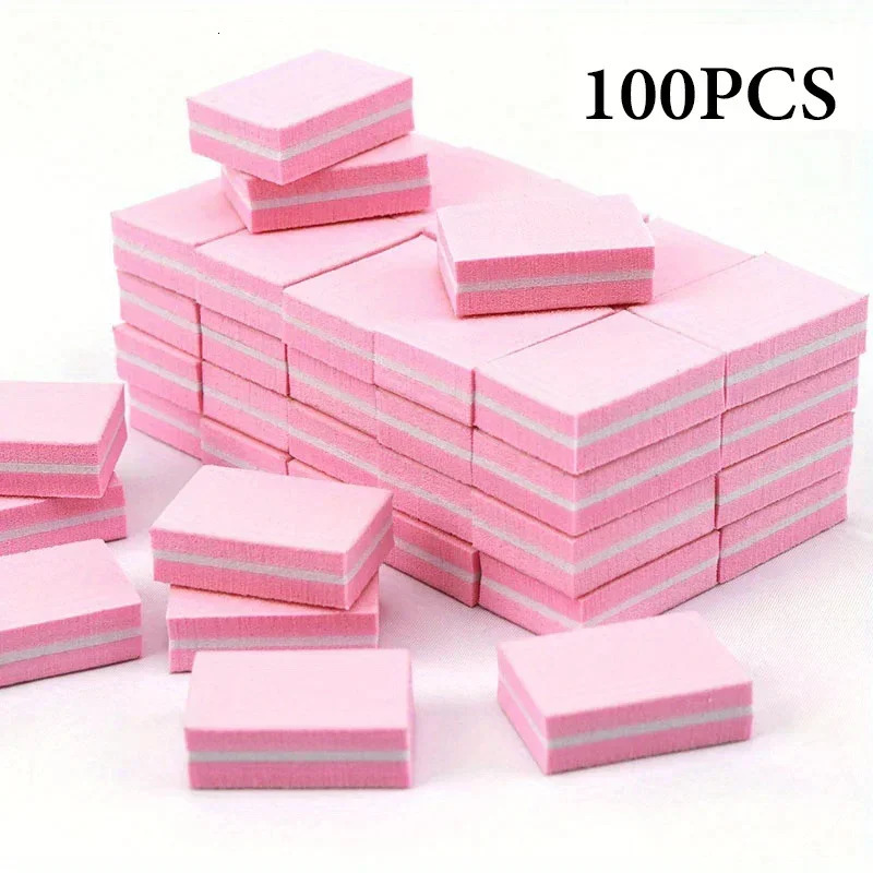 50/100Pcs Mini Buffing Sanding Files Block Pedicure Manicure Care Nail Art Buffer Polish Manicure Pedicure Nail File Tools 250605