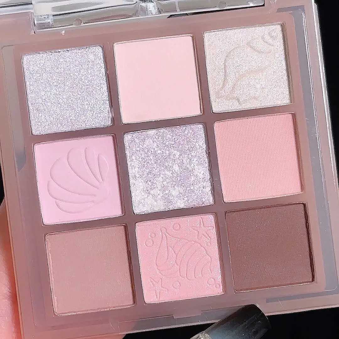 DIKALU New Shell Nine Color Eyeshadow Palette Powder Purple Low Saturation Earth Blush High Light Lying Silkworm Brightening Compr W250605