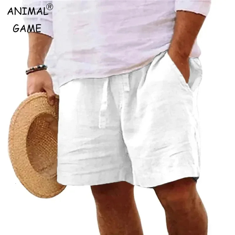 Summer Mens Cotton Solid Color Lightweight Gym Pants Beach Shorts Men Fitness Sport Large Breathable Short Homme 250604