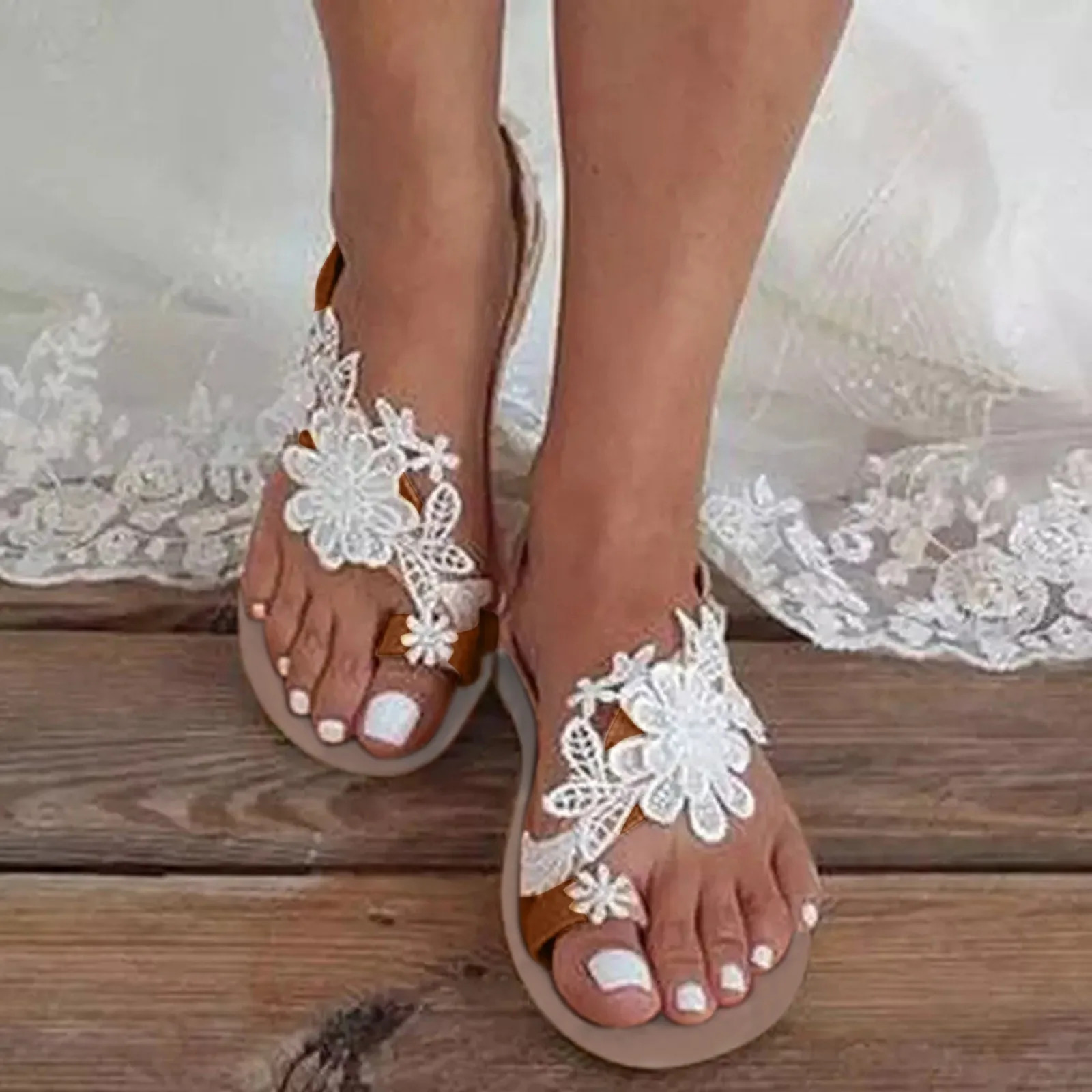 Womens Summer Retro Elegant Sandals Clip Toe Floral Embroidered Slingback Wedge Shoes Thin Sole Comfort Lightweight 250605