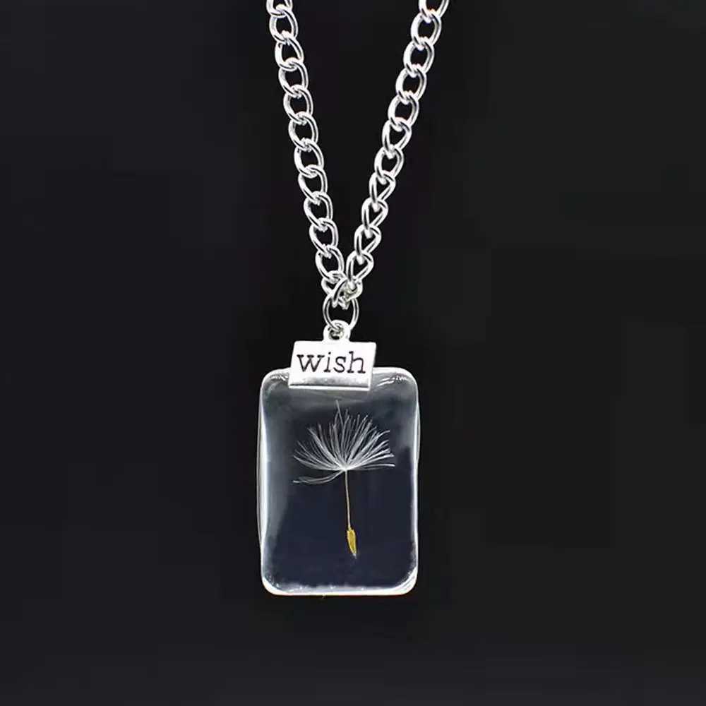 Natural Dandelion Pendant Necklace New Design Ball Transparent Glass Pendant in Bottle Necklace Handmade Fashion Jewelry XJ250604