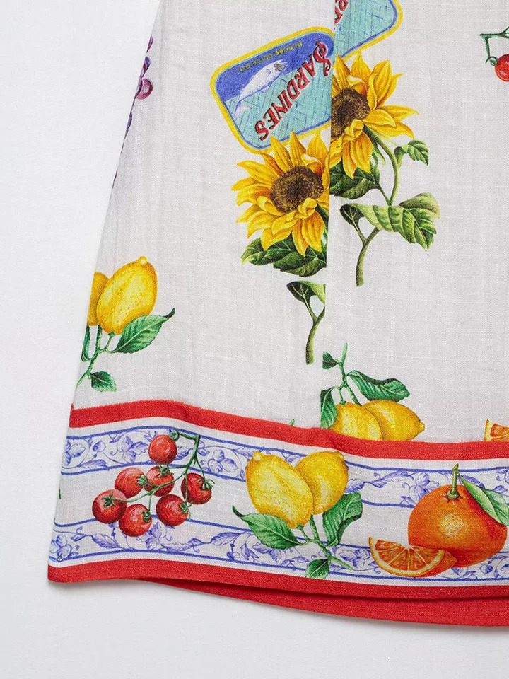 SIYANG Women Fashion Printed Back Hollow Out Bow Lace Up Zipper Mini Dress Vintage Straps Square Neck Female Chic Dresses 250604