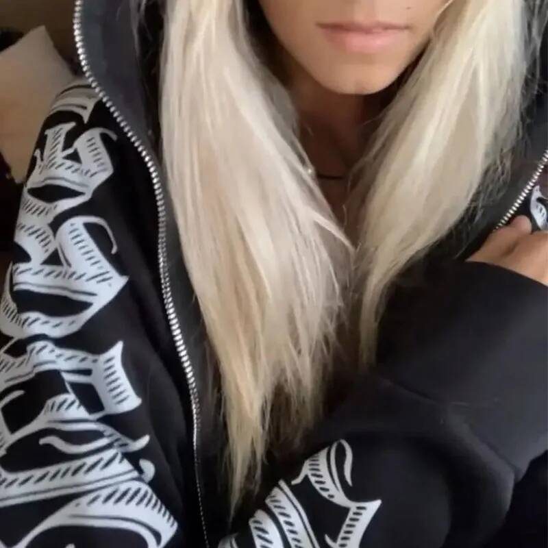 Y2k Fashion Hoodies Men Haruku Gothic Printed Oversized Full Zipper Sweatshirts Pants Hip Hop Hooded Jacket Coats Streetwear