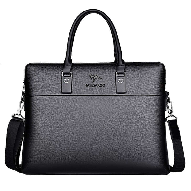 Men's Handbag Horizontal Leather Single Shoulder Crossbody Bag Business Handheld Briefcase