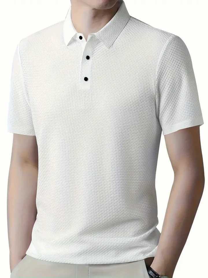 2025 yaz erkek modas polo gmleinin elastik kuma tasarm golf oynamak iin uygundur XJ250605