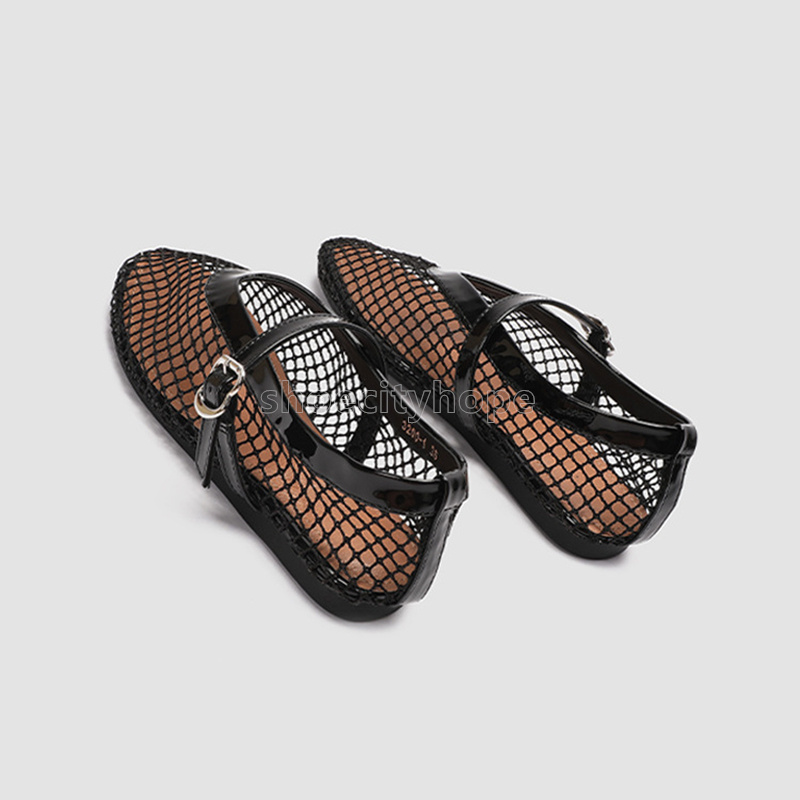 designer heels ballet flats loafers womens fashion classic mesh breathable retro women shoes luxury metal button single shoes summer black gold red ma