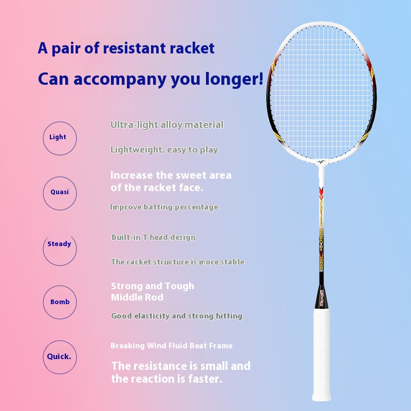 Ultra-High Cost-Effective Badminton Racket | Ultra-Light & Stylish | Offense-Defense Balance| Perfect for Beginners