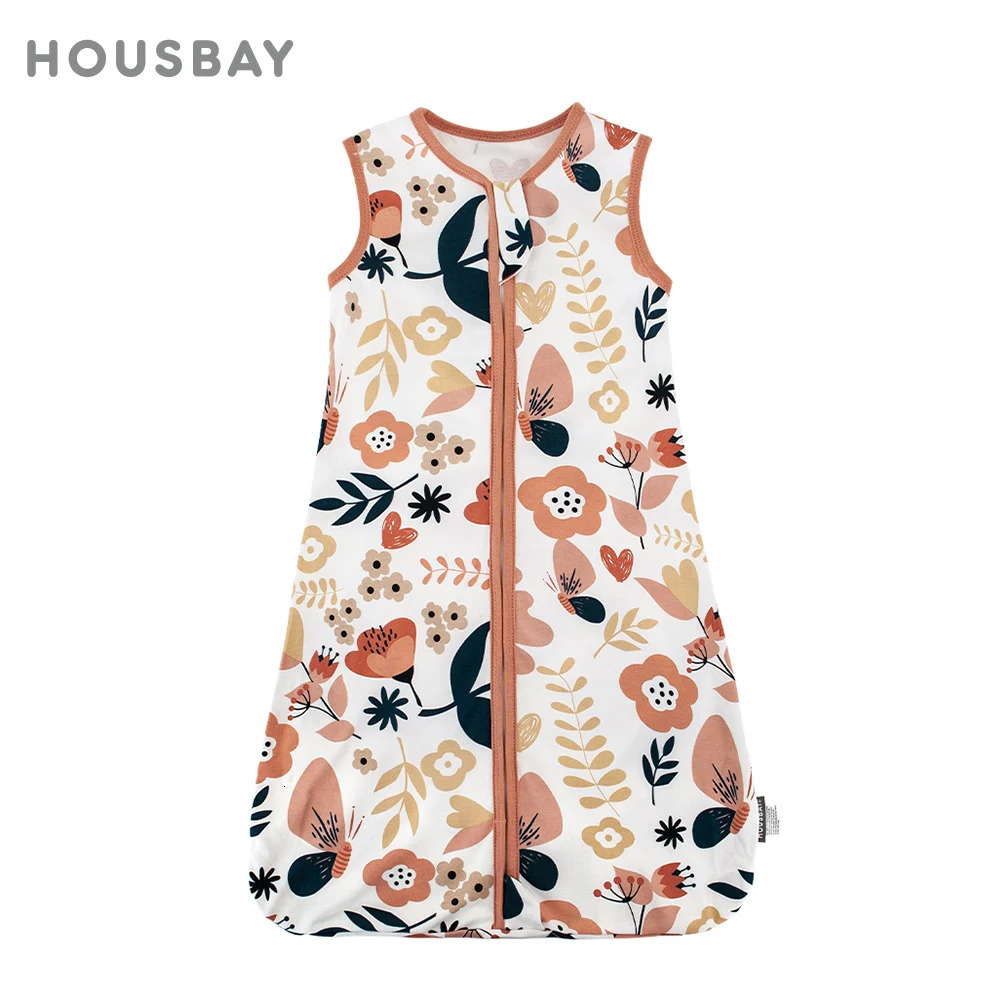 Baby Sleeping Bag 3-18 Months Summer Thin Kids Sleepwear Flowers For Girls Baby Sleepsacks 100% Cotton Anti-Kick Blanket 250604