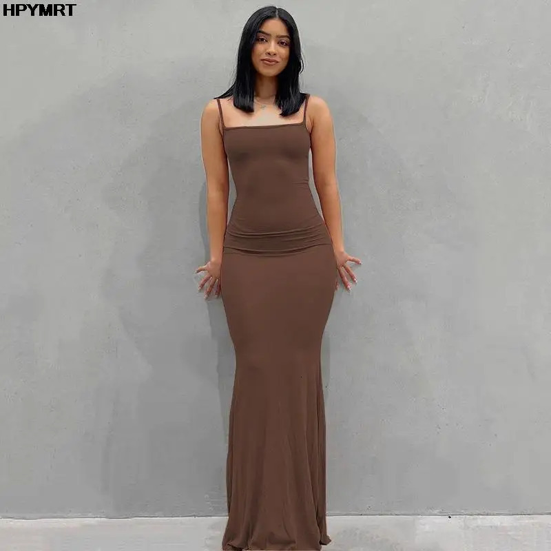 Satin Slip Sleeveless Backless Slim Sexy Maxi Dress Spring Women Party Y2K Concise Bodycon Elegant Dresses Female Clothing 250526
