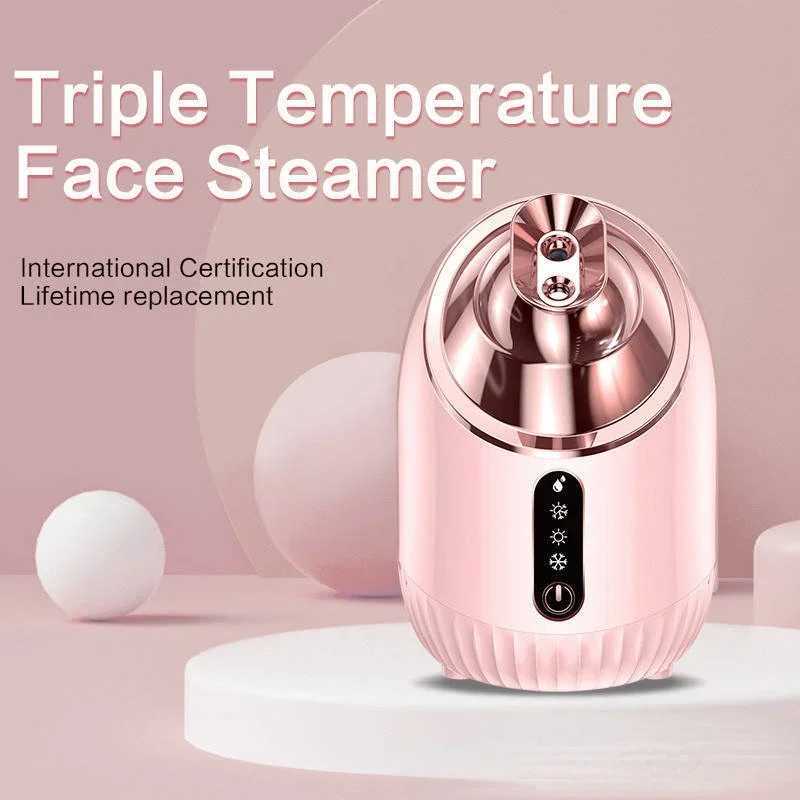 New Face Steamer Cold Hot Warm Double Spray Household Face Cleaning Beauty Salon Spray Hot Sprayer Makeup Face Steamer XJ250607