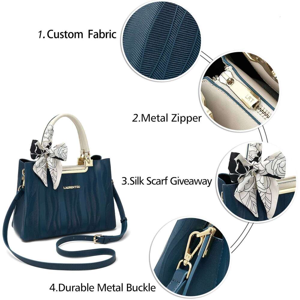 Women's Bags Designer LAORENTOU Elegant Women Tote Handbag Fashion Large Shoulder Cowhide Design Lady Crossbody Bag Purse Gift For Wife,Mom