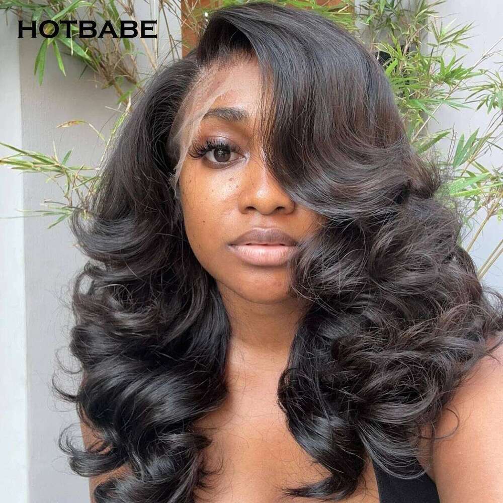 400 Density Bouncy Curly Super Double Drawn Glueless Wigs Human Hair 13x6 Frontal Preplucked Wear And Go HD Lace Wig