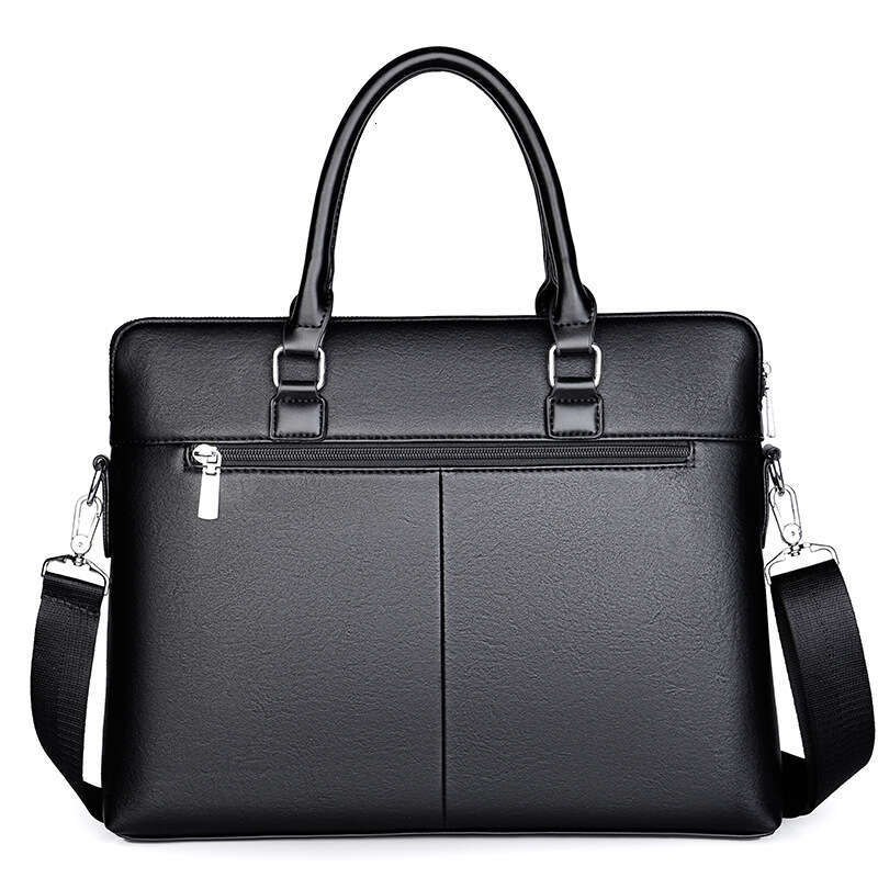 Men's Handbag Horizontal Leather Single Shoulder Crossbody Bag Business Handheld Briefcase