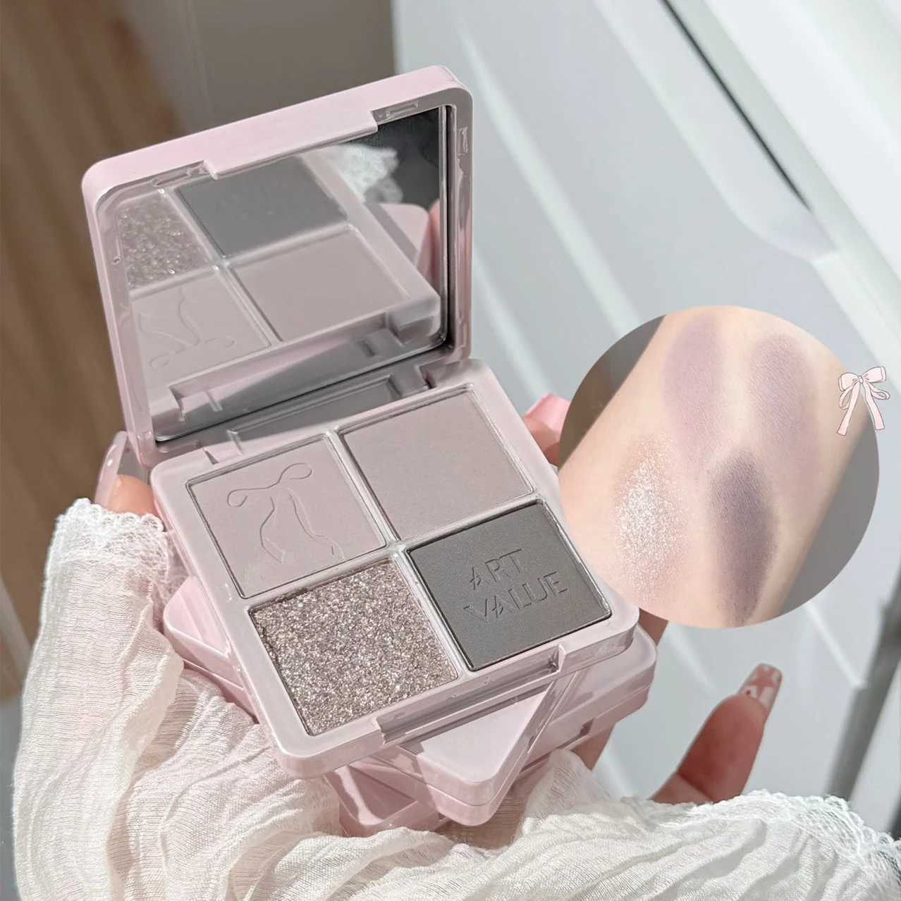 Art Value Butterfly Four-color Eyeshadow Palette Pearlescent Matte Brightening Fine Flash Contouring Blush Palette W250605