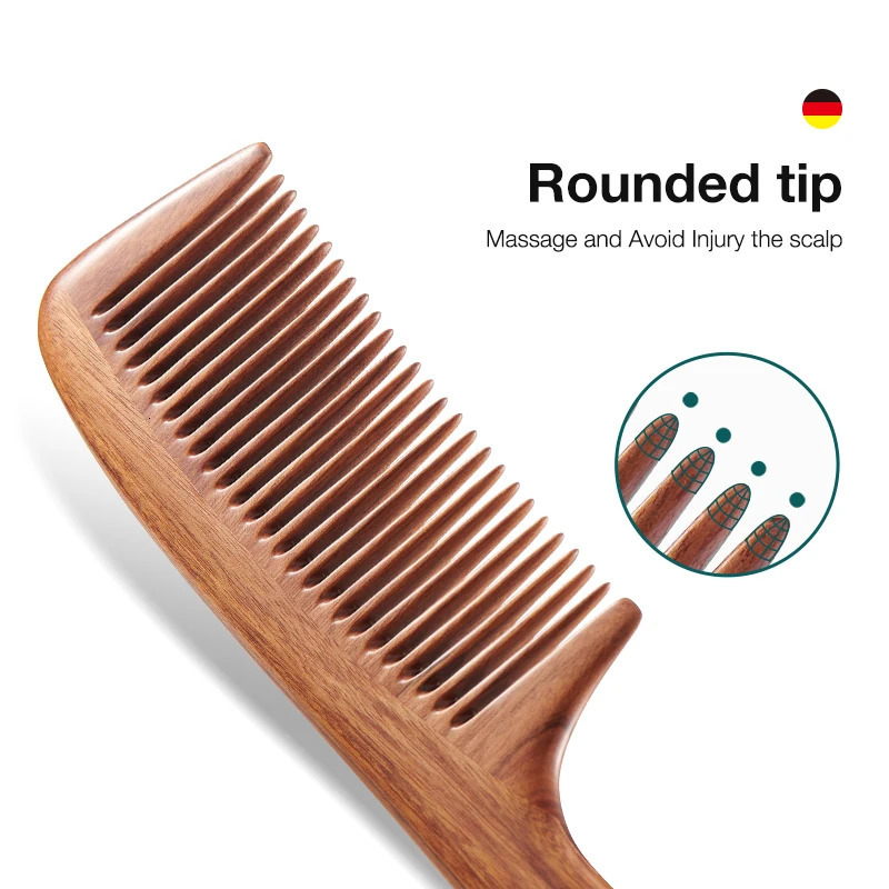 MR.GREEN Natural Wood Comb Splicing Structure Hair Comb Fine Tooth Brush Anti-Static Hairdressing Hair Scalp Massage Tools Gift 250603