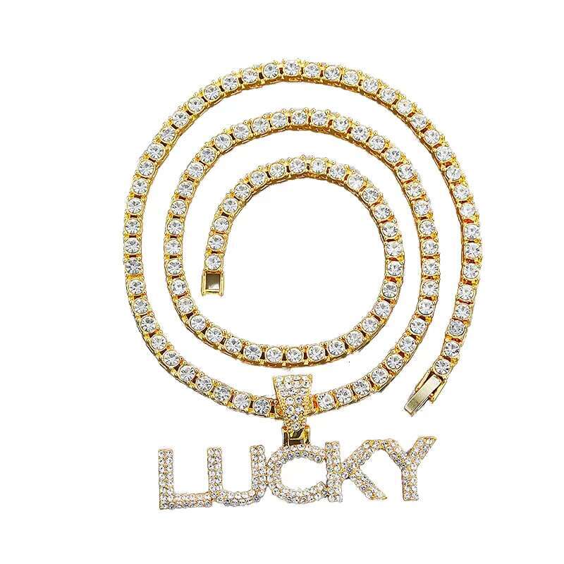 European American High Quality Fashionable Hip-hop Accessory Personalized LUCKY Letter Pendant High-Design Wholesale