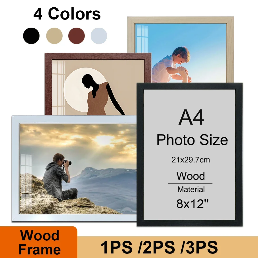 1/2/3/6PCS 8x12inch Wood Photo A4 Black White Brown Certificates family Picture Home Decor Poster Frame H260306