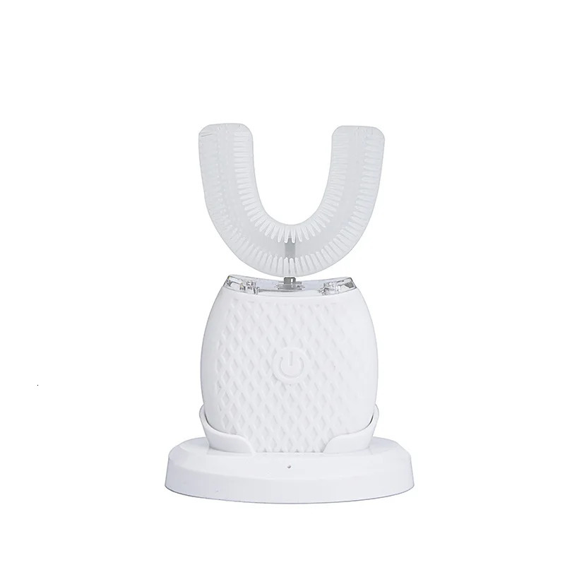 Silicone Sonic Electric Toothbrush U Shape 360 Degree Mouth Cleansing Automatic Toothbrush Cold Blue Light Teeth Brush 250604