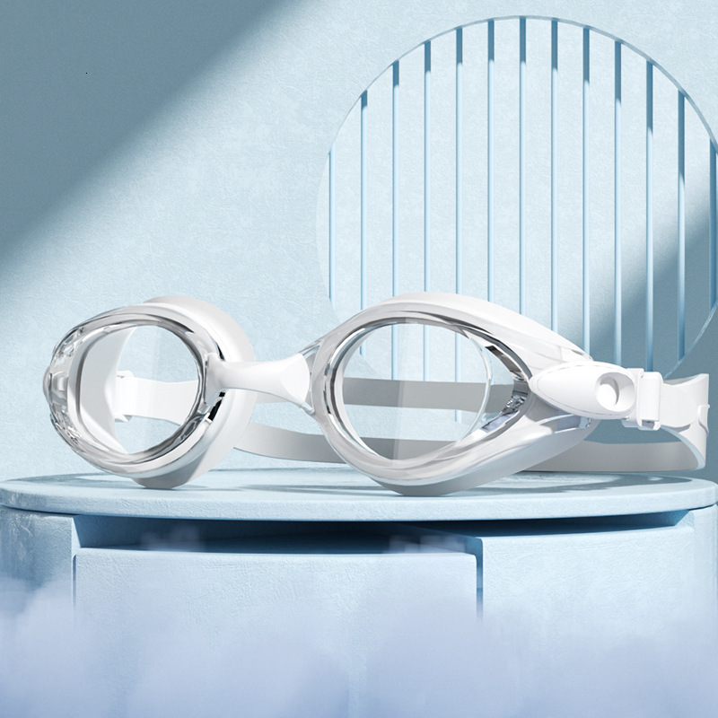 Adult Unisex HD Waterproof Anti-Fog Flat Light Swimming Glasses and Cap Set Professional Diving Goggles