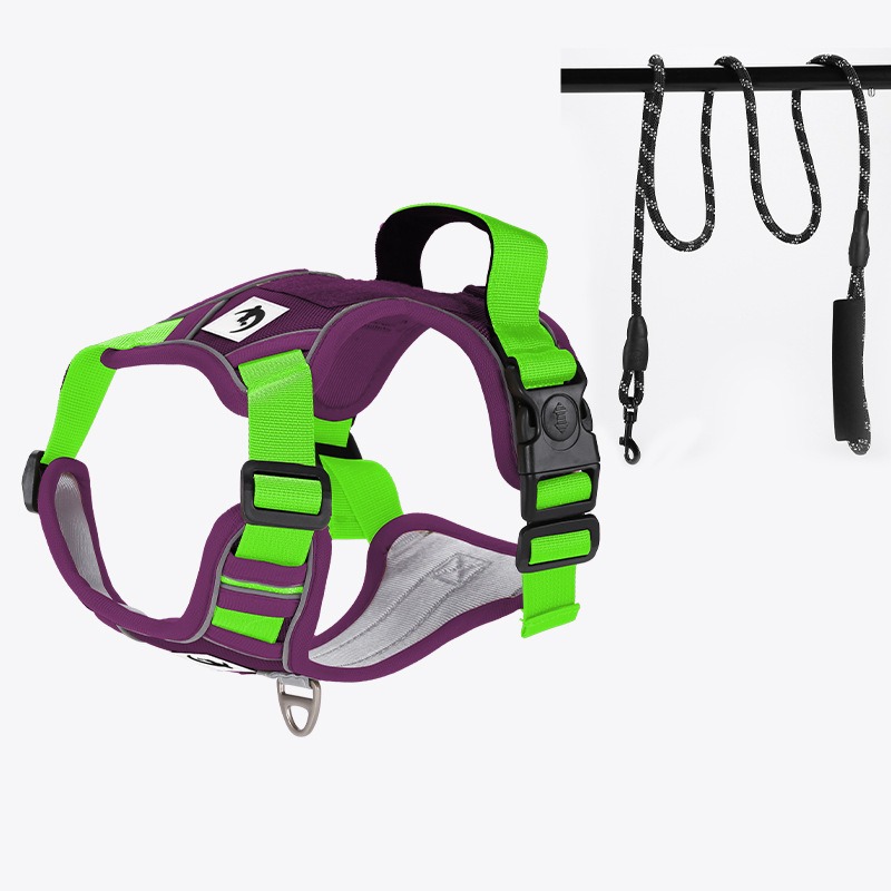 Durable Oxford Cloth Pet Vest Harness with Front Clip and Reflective Strips for Training Walking Hiking