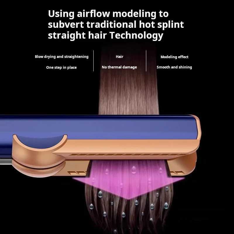 Professional 2-in-1 Hair Straightener And Dryer Heat-Up Flat Iron Compatible with Hairstrait Hair Straightener for Wet Dry Hair W250718