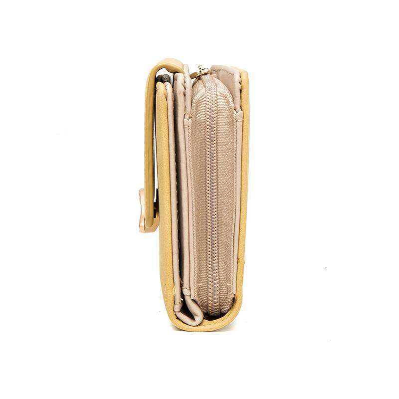 Purse short new niche design simple retro frosted leaf women's fashion coin purse zipper folding student wall