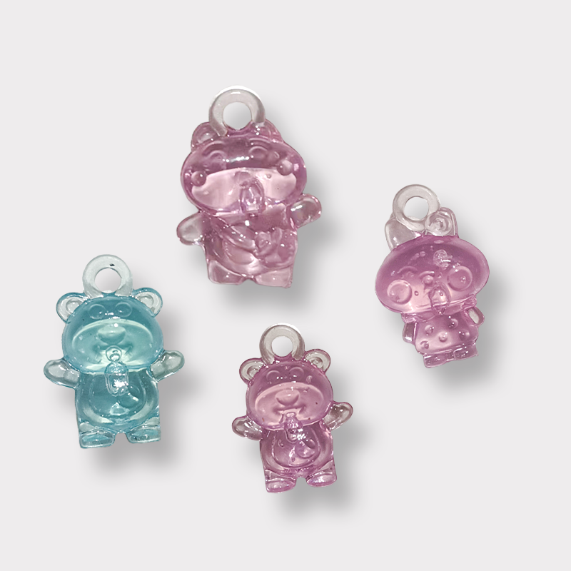 New acrylic transparent small delicate strawberry bear style charm small pendant