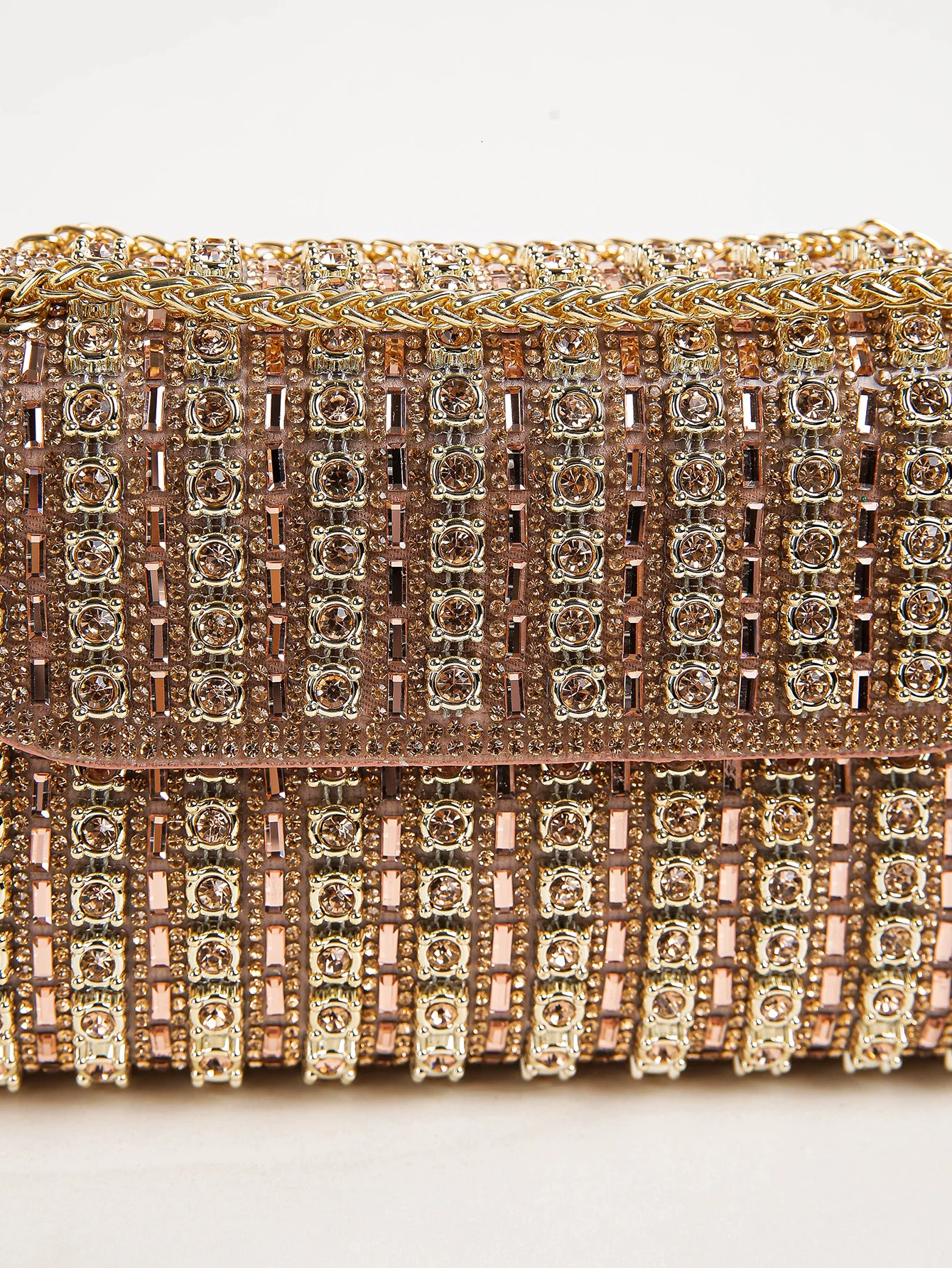 1PC Multicolor Square BagGlitter BlingShiny GlamorousElegantExquisite Small Chain Decor Shoulder Evening BagTop 250528